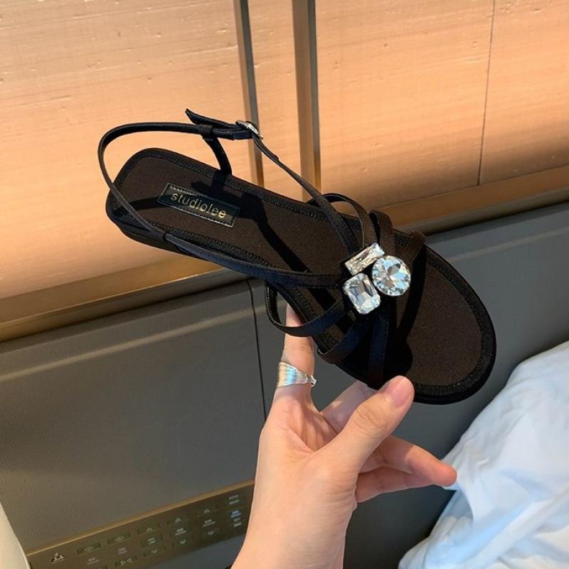 

* Semporna s Dream~ Elegant Gem Buckle with Open Toe with Sandals Girl 35 чорний