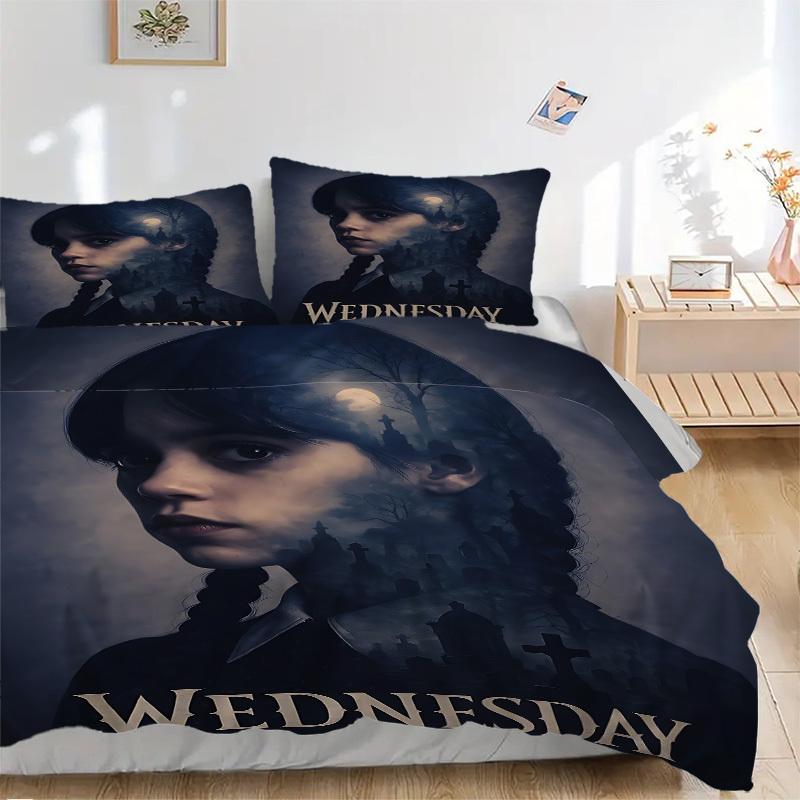 

3pcs Wednesday Addams Duvet Cover Set, 1 Duvet Cover + 2 Pillowcases (No Insert), High-Definition Print, Home & Dorm Set yy251208069 135x200cm