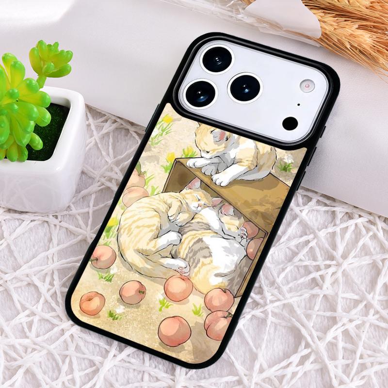 Funny Cartoon Cat Soft Phone Case for iPhone 17 Air 16 15 11 12 14 13 Pro Max Shockproof Cover