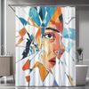 Modern Art Shower Curtain - Vibrant Abstract Design, Polyester Fabric, Includes Hooks, Bold Colors, Machine Washable