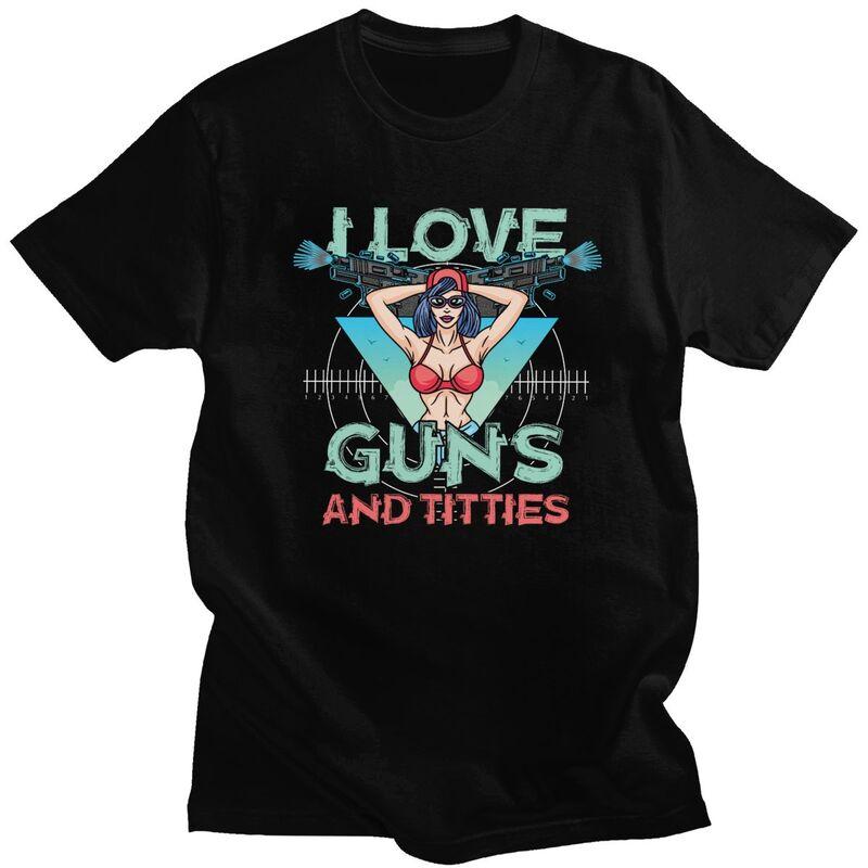 

Custom I Love Guns And Titties T Shirt Men Short Sleeve Pure Cotton T-shirt Leisure Tees Streetwear Tshirts - Men s Summer Co... S разноцветный