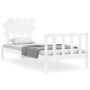 VidaXL Bed Frame with Headboard White Simple Solid Wood 3193432