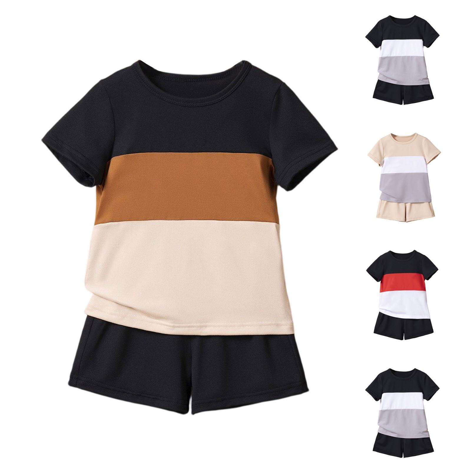 

Girls Color Block Set - Striped Sleeveless Outfit 100 чорний