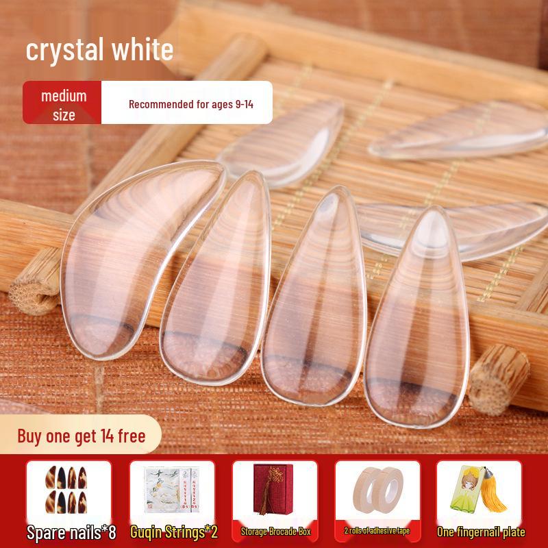 Authentic Tortoiseshell Colored Guzheng Fingernails for Children - Professional Performance Grade, Medium Size