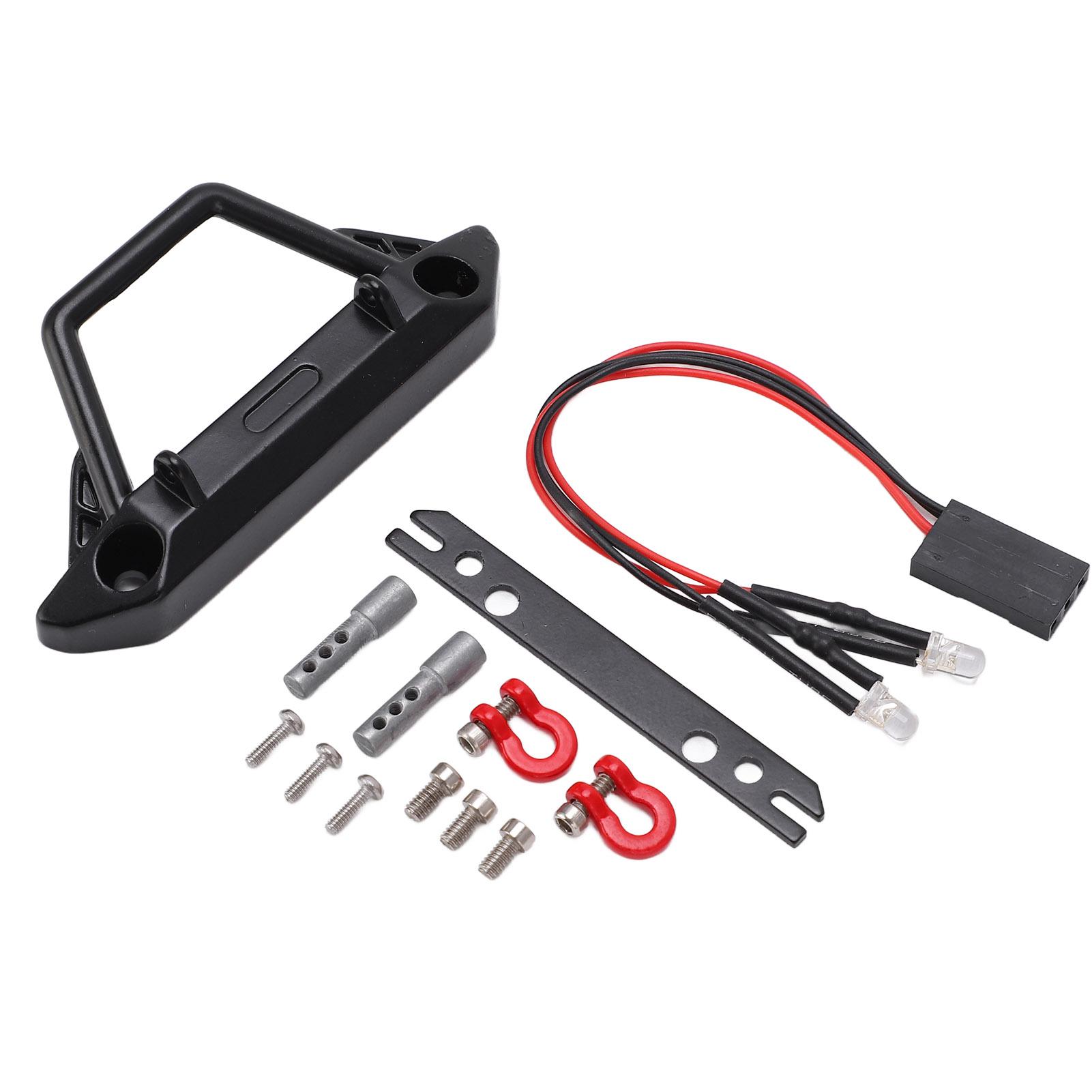 

RC Flat Front Bumper Car Protection with 2 LED Headlights for Axial SCX24 124 RC Car Crawler