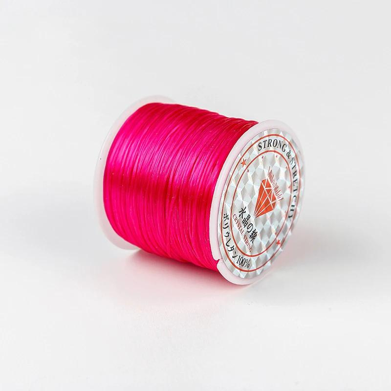50Meters 0.8mm Elastic Thread Round Crystal Line Nylon Rubber Stretchy Cord Elastic Rope for Jewelry Making Beading Bracelet