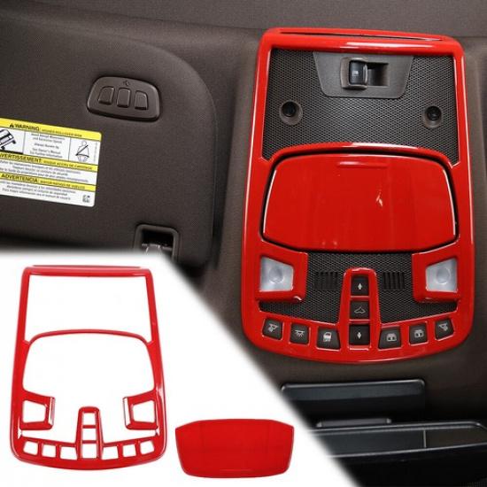 Car Roof Reading Light Lamp Panel Trim Decor Frame Cover For Ford F150 2015+Red