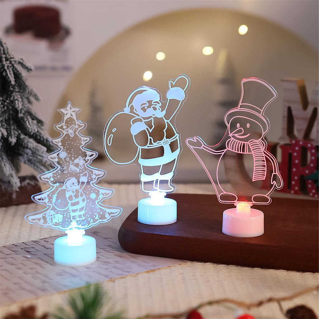 Beleuchtete LED Acryl Weihnachtsdekoration Tischschmuck Weihnachtliches dekoratives Nachtlicht für Zuhause, Büro, Schlafzimmer