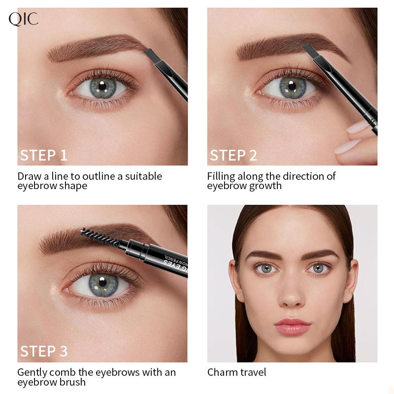 Makeup Automatic Rotation Waterproof Eyebrow Pencil Double Head Natural Makeup Is Not Easy To Decolorize Unibrow Beginners