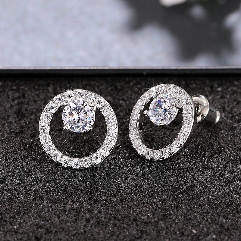 CAOSHI Graceful Simple Style Earrings Female Daily Wearable Jewelry with Dazzling Zirconia Graceful Lady Shinning Accessories