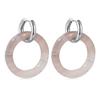 Natural Gemstone Woman Earrings Oversized Hoop Stainless Steel Earrings Wedding Party Jewelry Gifts Women's Fine Jewelry