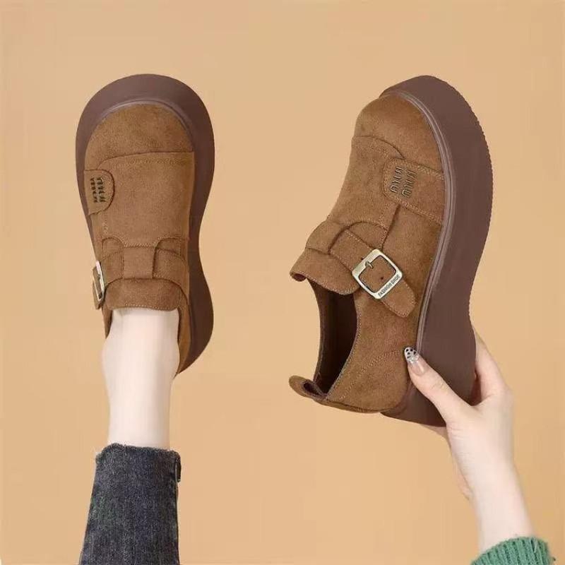 A New Style of Fashionable Shoes for The Lazy, Soft-soled, Height-increasing, Thick-soled Retro Single Women's Shoes