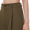 ANDAR Cotton Blend Half-Banding Single-Pleat Wide Slacks