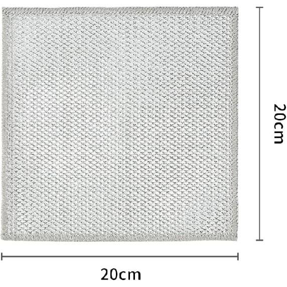 10pcs Wire Dishwashing Rag, Non Scratch Wire Dishcloth, Multipurpose Wire Dishwashing Rags for Wet and Dry, Sliver Grey