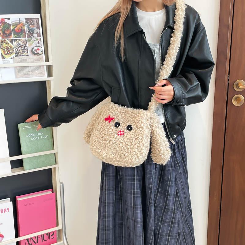 2025 New Autumn and Winter Cute Cartoon Niche Design Hair Bag Women's Large-capacity Versatile Casual Shoulder Messenger Bag