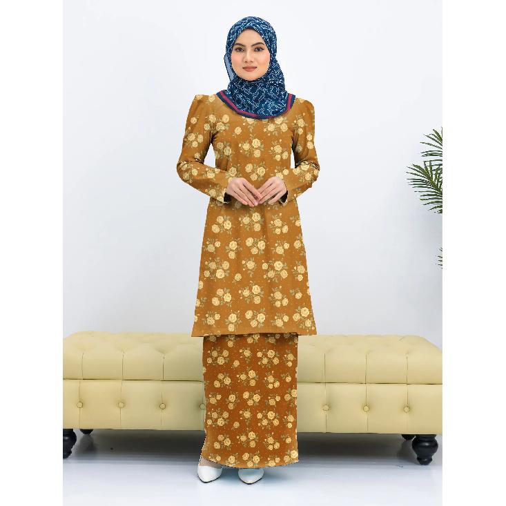 Summer New Irregular Graphic Gradient Print Fashion Long Gradient Modern Kulang Pahang Ladies Casual Muslim Suit Comfortable Ladies Two Piece Suit
