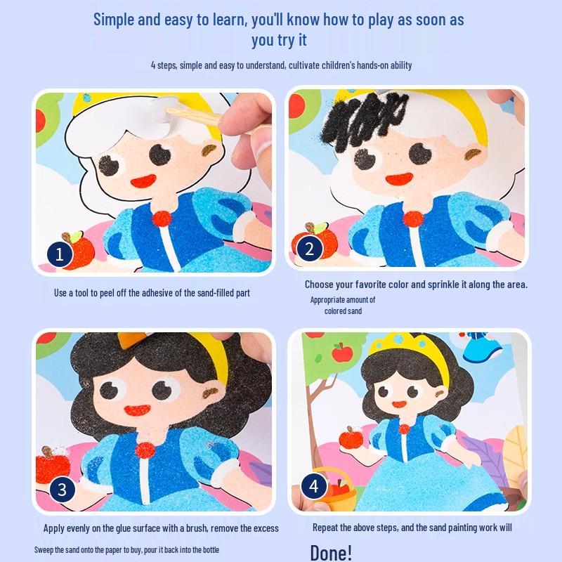 Children's DIY Sand Painting Art Kit - Scratch and Color Educational Craft Set for Boys and Girls