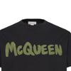 Alexander McQueen Graffiti T-Shirt Black/Khaki Men Tops 622104-QTAAC-0519