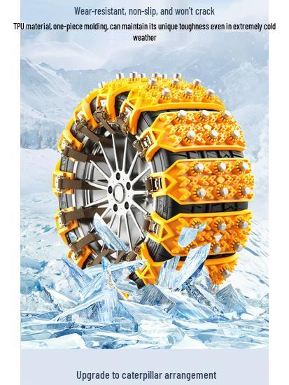 Universal Rubber Anti-Skid Tire Chains for Cars, SUVs, and Vans - Protects Tires In Winter Conditions