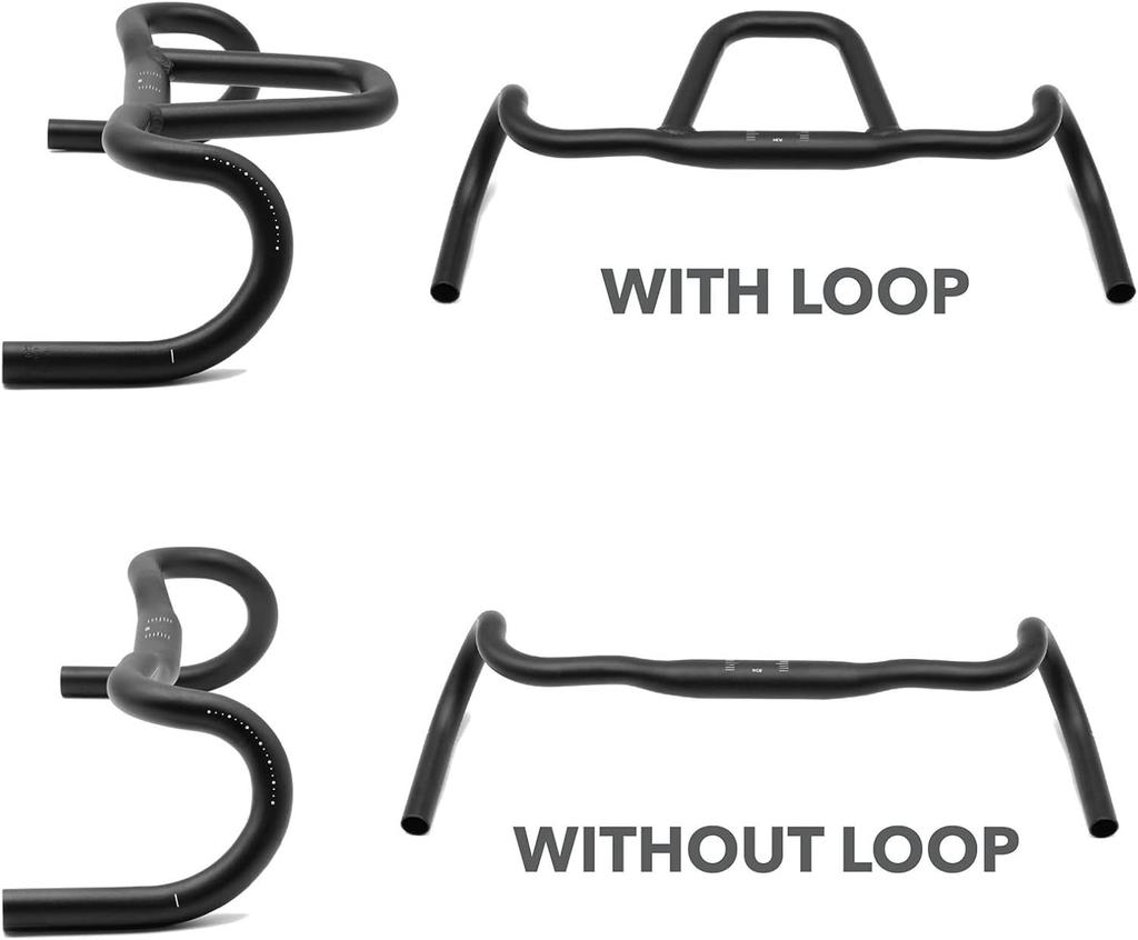 REDSHIFT Kitchen Sink Handlebar without Loop for and Commuter Aluminum Drop with 20mm of 41cm Width Road, Gravel, Touring, Bikes, Bar, 31.8mm Clamp,