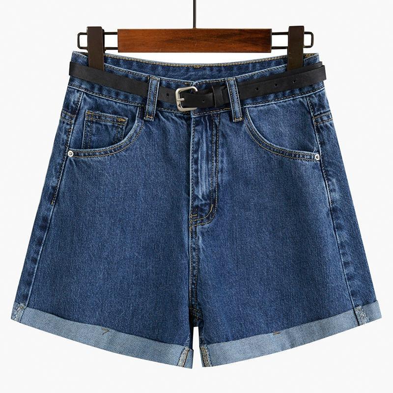 Classic and Minimalist Fashion Versatile Women's High Waist Summer Loose Wide Leg Rolled Outside Wearing Denim Shorts Individuality and Trendiness