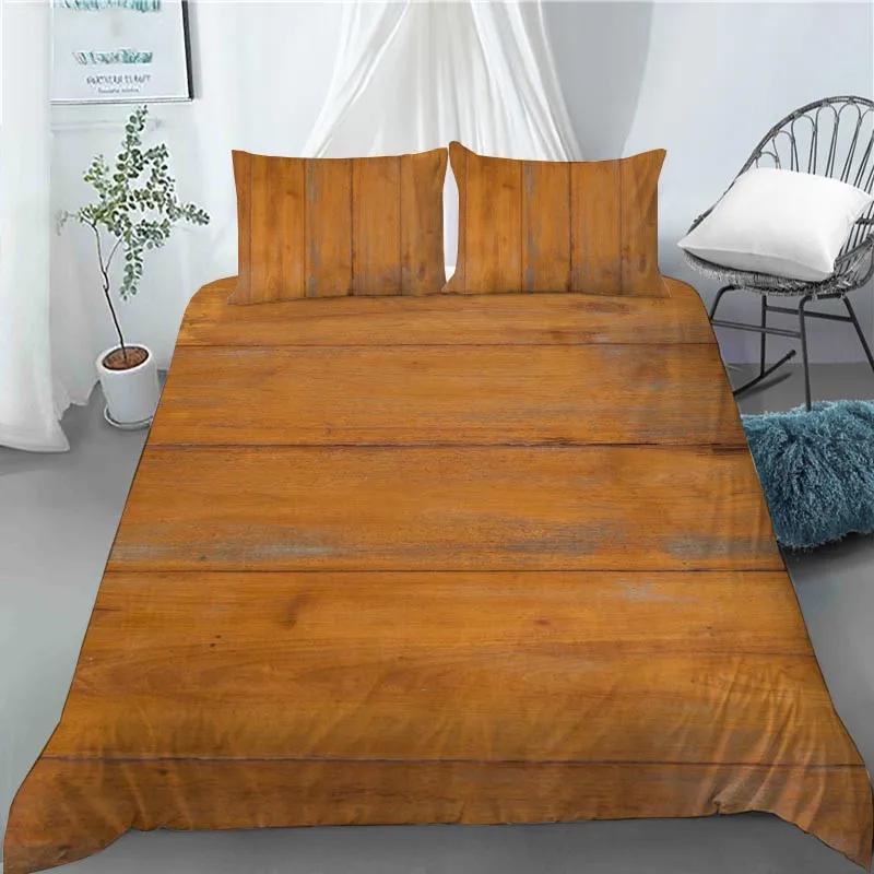 3D Colorful Retro Wood Pattern Duvet Cover Polyester Quilt Cover With Pillowcase Kids Adults Home Bedroom Decor King Queen Size