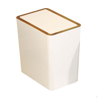Kitchen Wastebasket with Press Type Lid Narrow Garbage Can, Paper Basket Organizer, Bathroom Trash