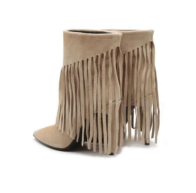 Ковбойские сапоги PINKO Olympe Tronchetto PE 23 BLKS1 100573 A0N8 Бежевый