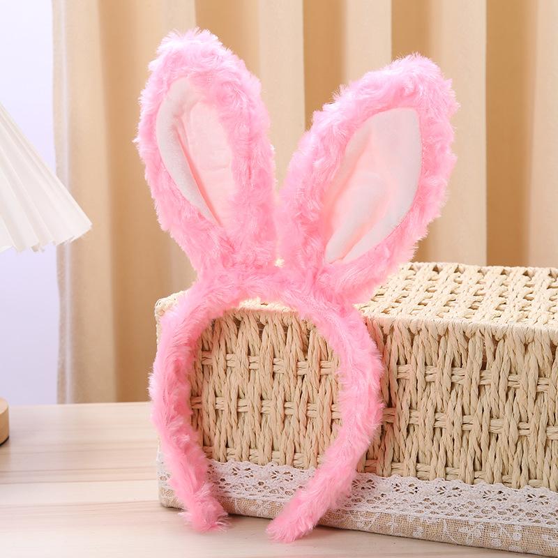 New Cartoon Plush Rabbit Ear Headband Hair Hoop for Women Girls Cosplay Props Bunny Ears Hairband Tiara Costume Hair Accessories