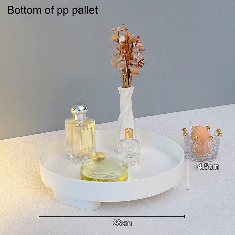 Nordic Wood Storage Tray Household Desktop Sundries Cosmetic Perfume Jewelry Key Plate Home Decorative Round Storage Trays