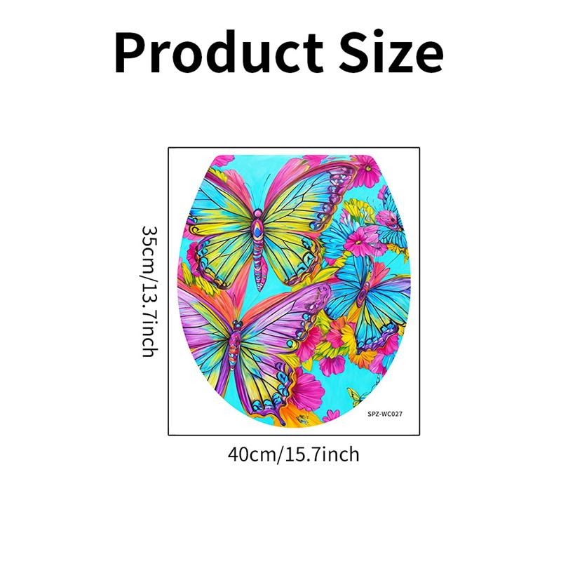 

Наклейки на крышку унитаза с тропическими зелеными растениями, птицами и цветами, с принтом в виде цветочных бабочек, декор для ванной комнаты, украшение для дома 027