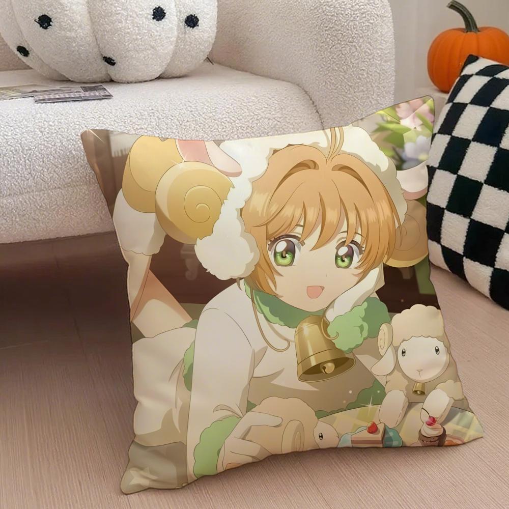 

Lovely Cute CCard Captor Sakura Cushion Cover Throw Pillow Cover Hidden Button Durable Polyester Chair Cushion 30X30cm