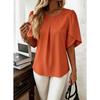 GMXIA Women's Fashion Short Sleeve O-Neck Summer Spring Casual Blouses & Shirts