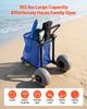 Beach Cart with Large Wheels for Sand, 75 kg Load Capacity, Heavy Duty Folding Beach Wagon with 320 mm Balloon Wheels, Storage Bag, 180° Adjustable