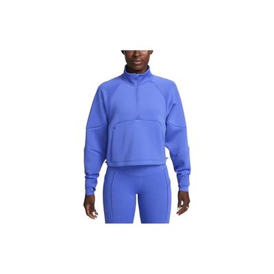Řada Dri-Fit Prima Jednobarevná Mikina Crop na Poloviční Zip se Stojáčkem Dámské Topy Akvamarínová FB5231-413