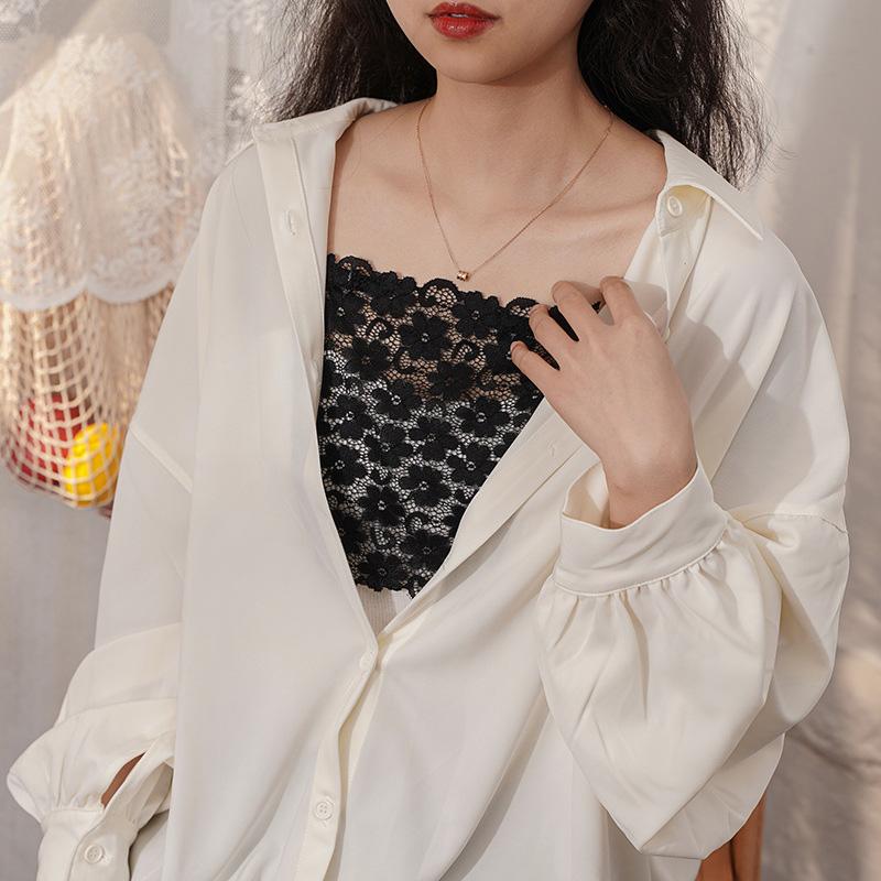 Lace Cleavage Cover Up Women Camisole  Elastic Band Easy Clip-On Camisole Bras Insert Wrapped Chest Protection Covering Tube Top