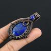 Lapislazuli Anhänger Handgefertigter Edelsteinschmuck, 999 Kupferdraht gewickelter Anhänger, Schmuckanhänger mit einzigartigem Design
