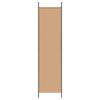 6 Panel Room Divider Beige 300 X 200 Cm Fabric