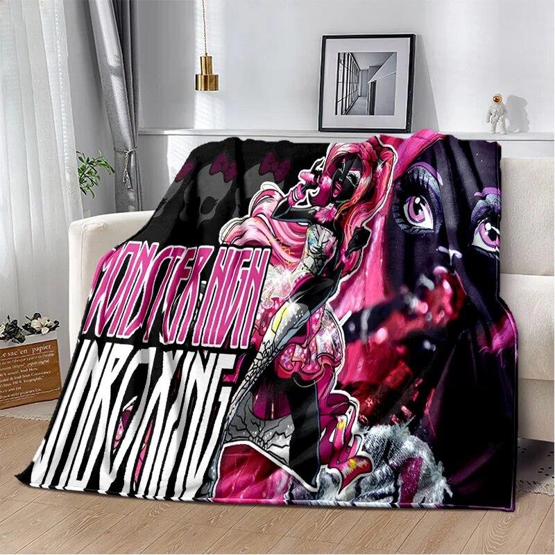 3D Monster High Anime Cartoon Blanket,Soft Throw Blanket for Home Bedroom Bed Sofa Picnic Travel Office Rest Cover Blanket Kids