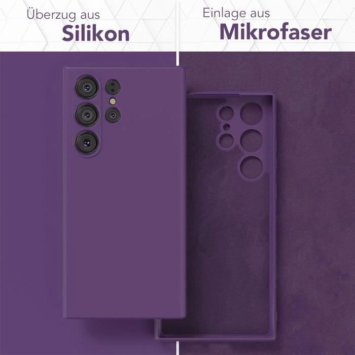 Coque - Booling - pour Samsung Galaxy S24 Ultra - TPU - Violet Foncé - Protection Silicone -2 Verres tremps