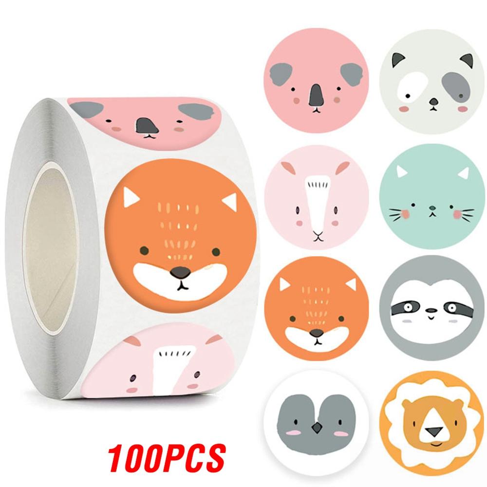 100-500Pcs High-Quality Cute High-Quality Sticker High-Quality For Youngsters High-Quality Animals High-Quality Face High-Quality Reward