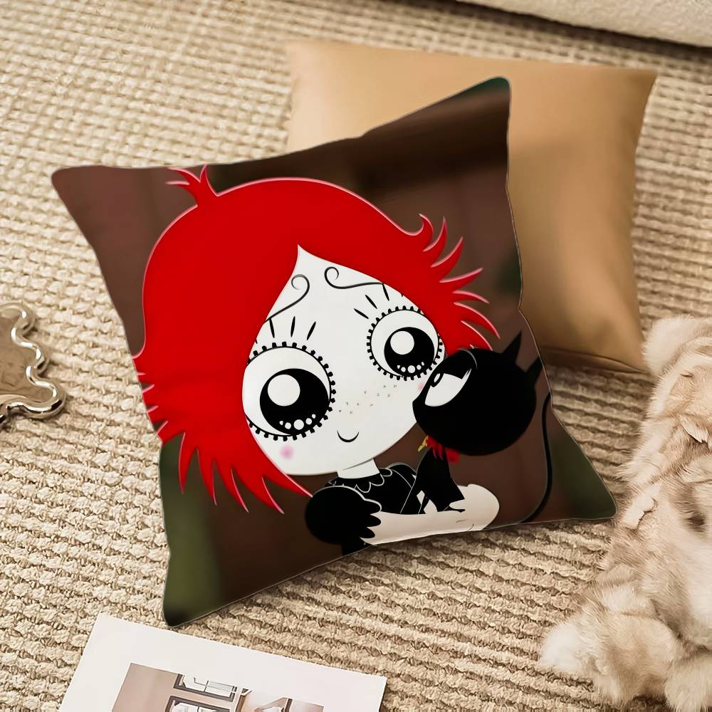 RRuby GGloom And Doom Kitty Pillow Case Antidustmite Pillowcase Invisible zipper silky plush Sofa