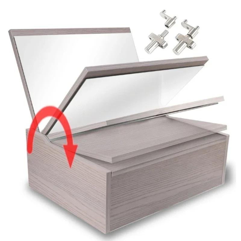 Dressing Table Hydraulic Hinge Invisible Hinge for Dresser Table Vanity Top Hidden Hinge Makeup Table with Damping Buffer