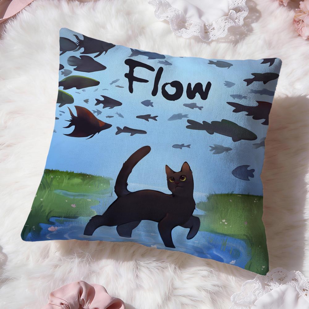 Cartoon Movie F-Flow Cushion Cover Premium Comfort Reversible Pillow Cove -Two In One Design for Any Room & Car Interior