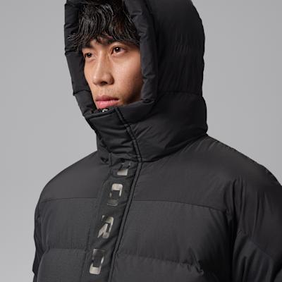 Men's Jordan Flight Down Jackets Men's Black/Black/Black Hooded (Non-detachable) Moderate