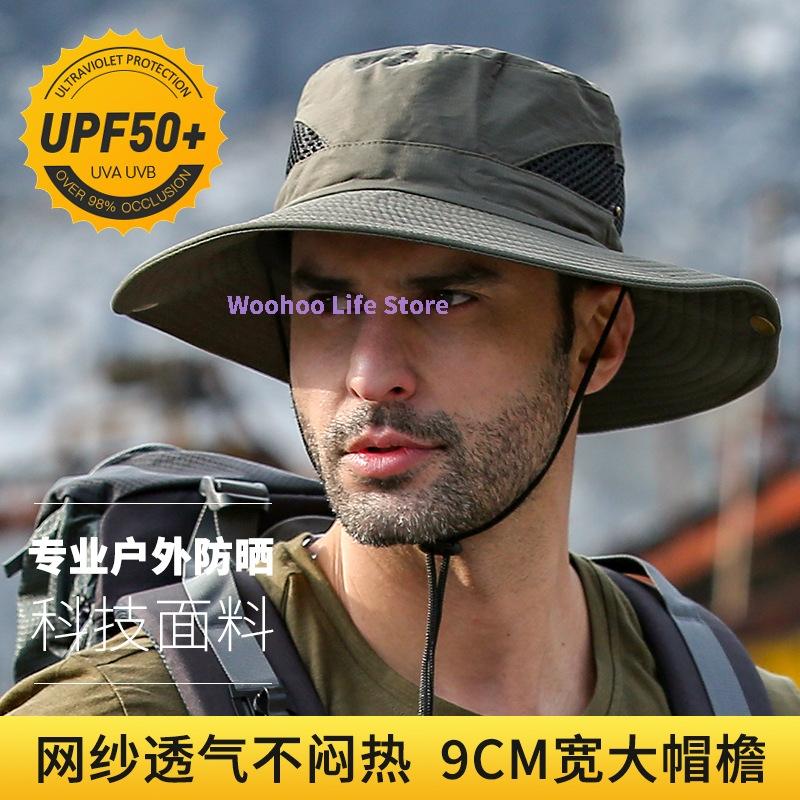 Leichter UV-Schutz Eimerhut Atmungsaktiver Angler-Sonnenhut für Sommer Outdoor Wandern UPF 50+