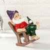 Classic Resin Gnome in Rocking Chair Statue, 1pc,YTabletop Resin Figurine, Home Entryway Balcony Corridor Ornament, Christmas Valentine's Thanksgiving