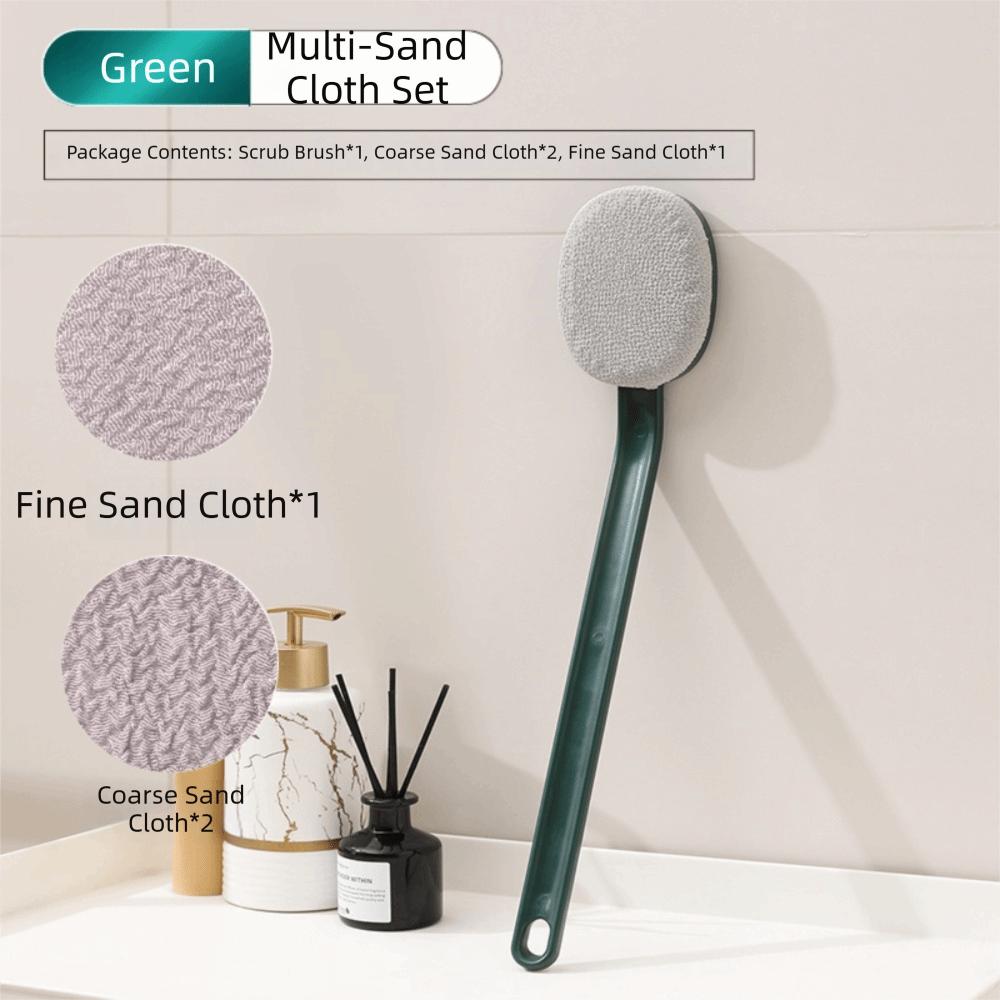 Coarse/Fine Sand Bath Shower Brush Long Handle Exfoliating Brush Back Scrubber Brush  Shower