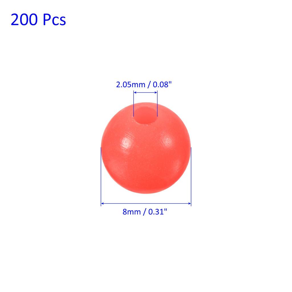 M METERXITY 200pcs Glow Fishing Beads - Plastic Luminous Round
