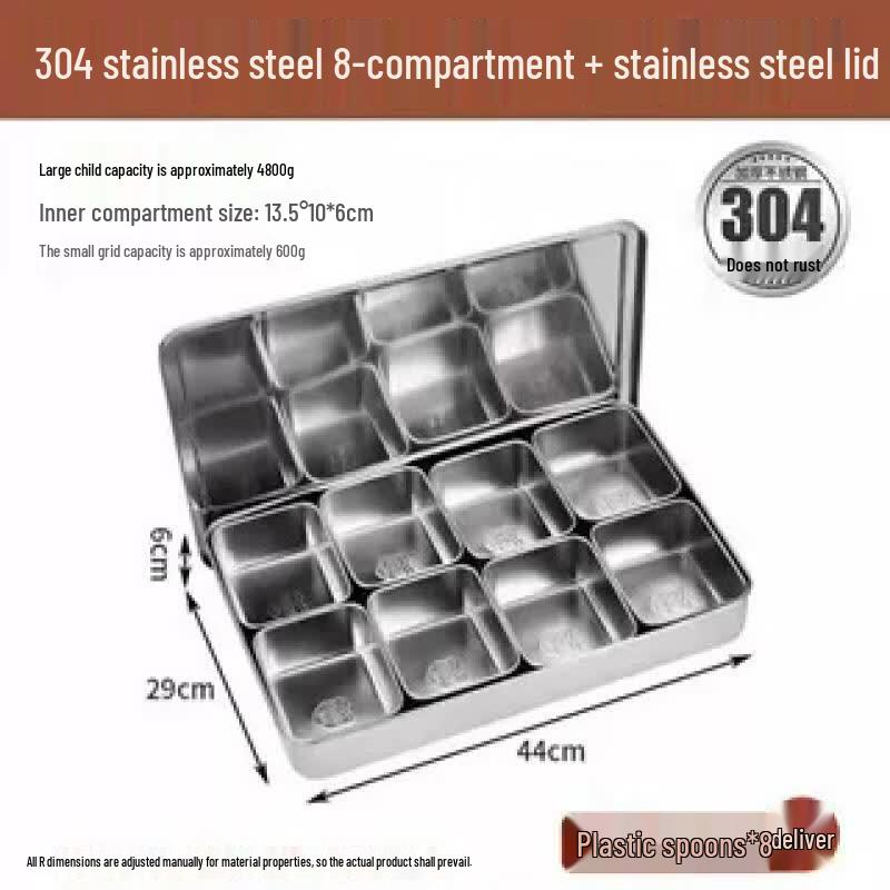 OLOEY 304 Stainless Steel Ice Powder Condiment Box